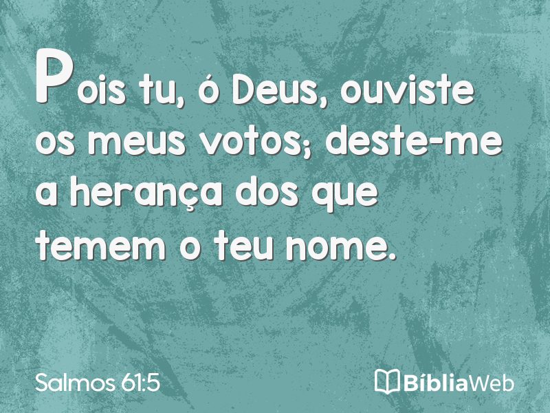 Salmos 61:5 em imagem para compartilhar