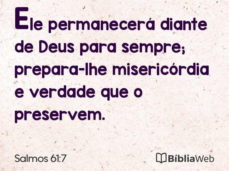 Salmos 61:7 em imagem para compartilhar