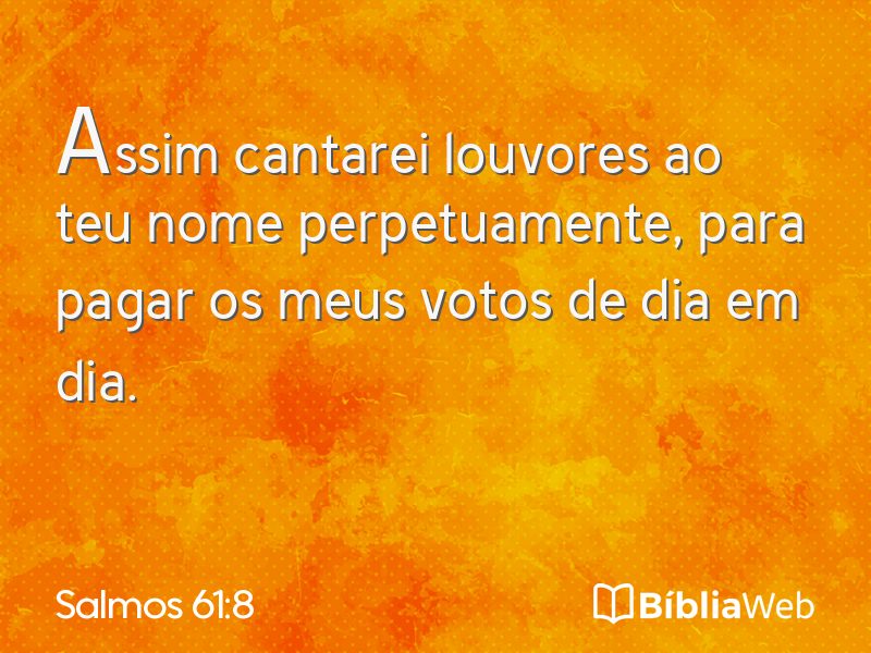 Salmos 61:8 em imagem para compartilhar
