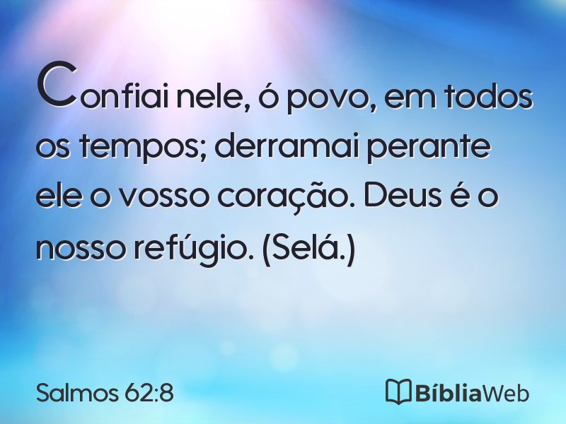 Salmos 62:8 em imagem para compartilhar