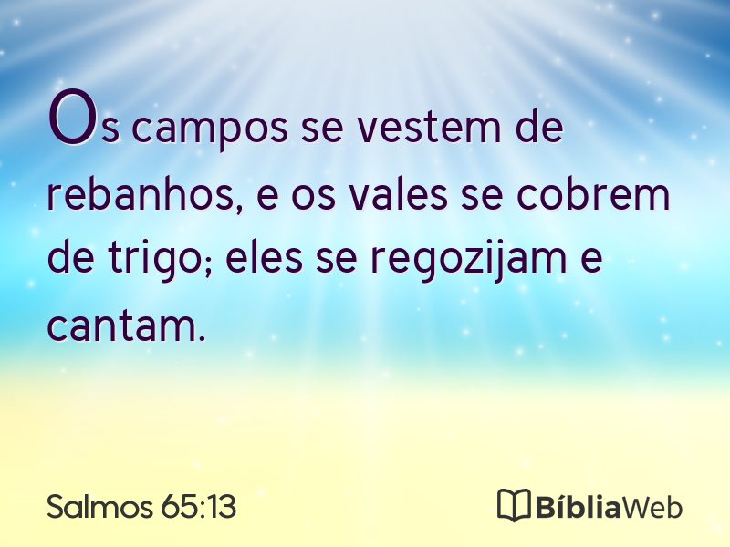 Salmos 65:13 em imagem para compartilhar