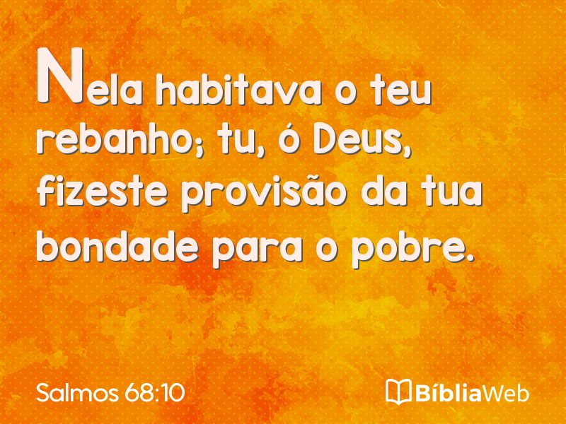 Salmos 68:10 em imagem para compartilhar