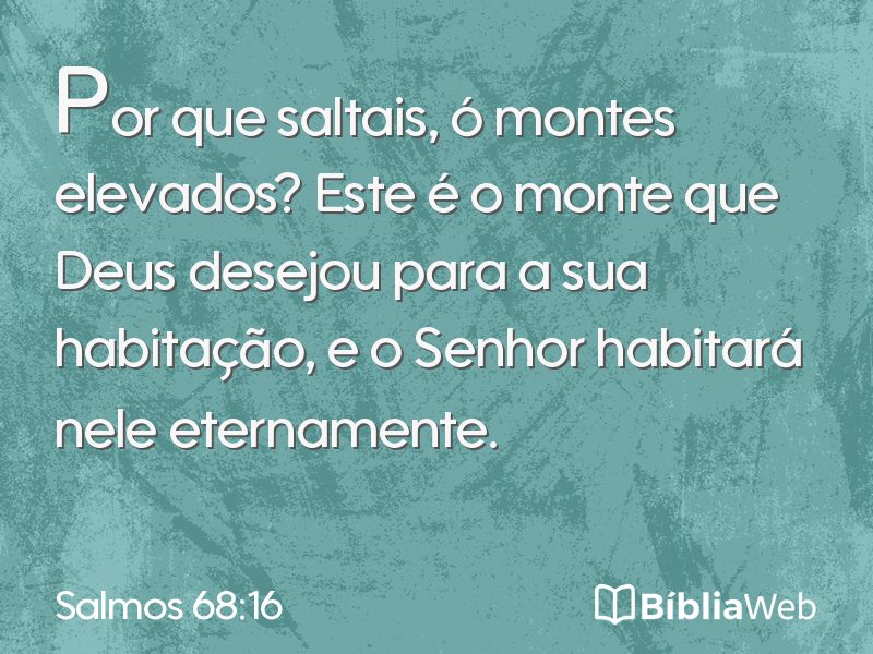 Salmos 68:16 em imagem para compartilhar