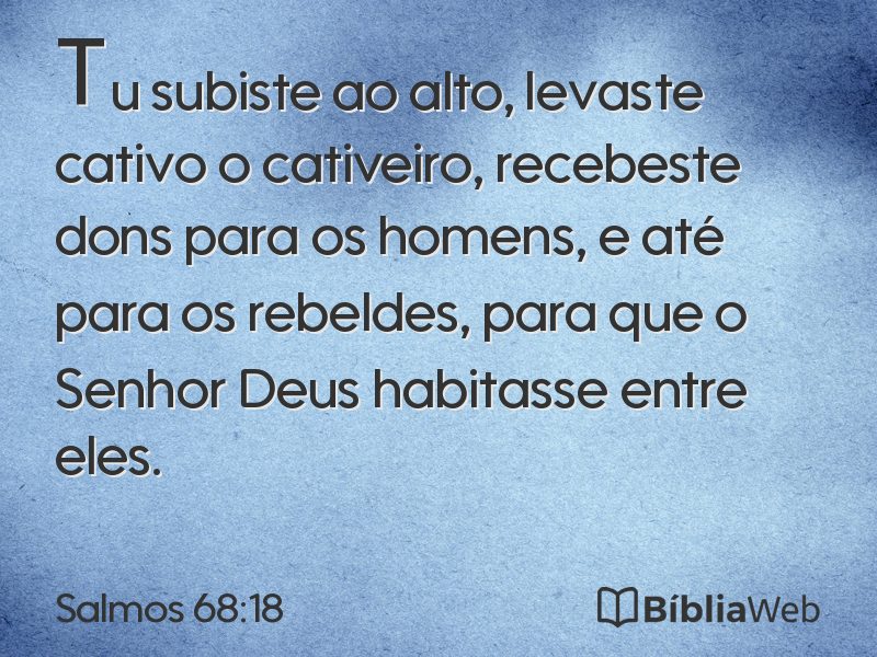 Salmos 68:18 em imagem para compartilhar