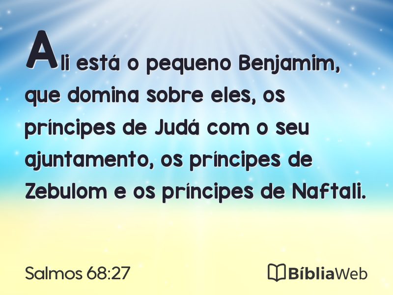 Salmos 68:27 em imagem para compartilhar