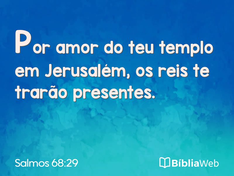 Salmos 68:29 em imagem para compartilhar