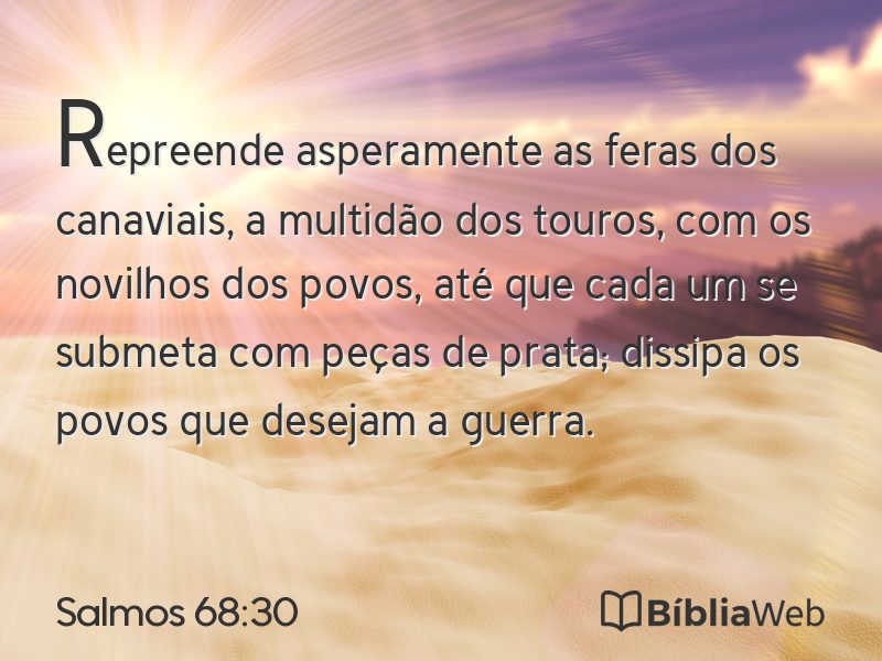 Salmos 68:30 em imagem para compartilhar