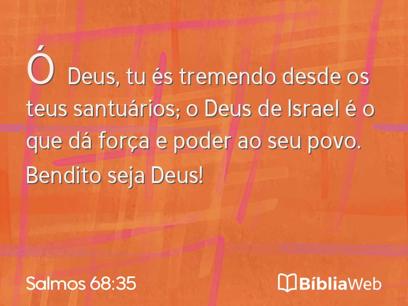 Salmos 68:35 em imagem para compartilhar