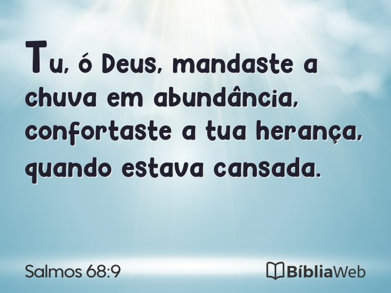 Salmos 68:9 em imagem para compartilhar