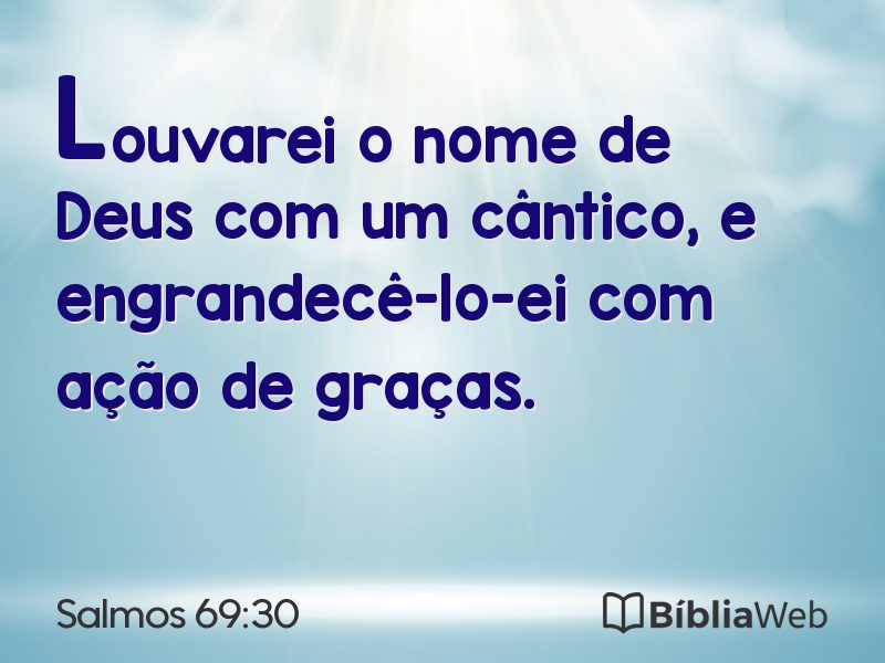 Salmos 69:30 em imagem para compartilhar