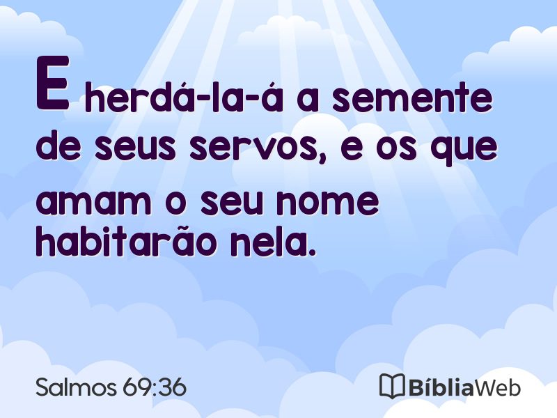 Salmos 69:36 em imagem para compartilhar
