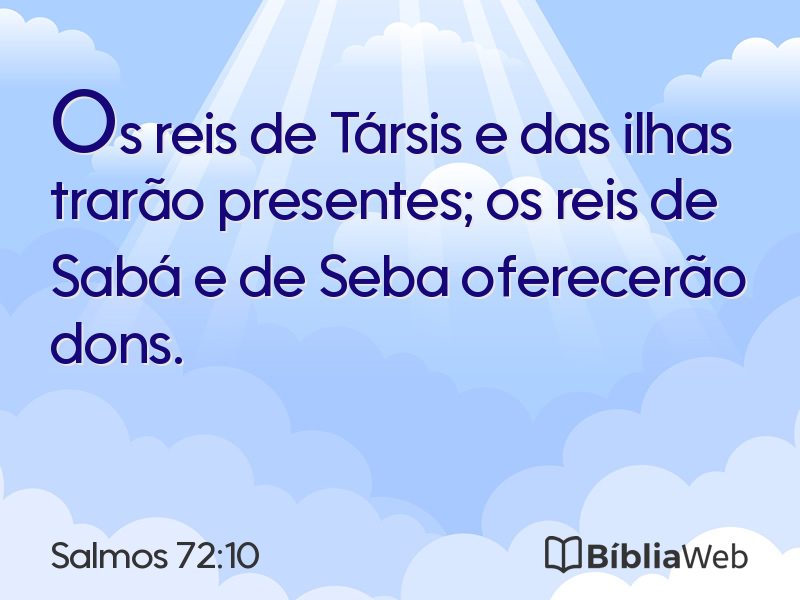 Salmos 72:10 em imagem para compartilhar