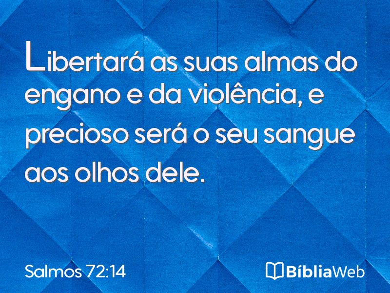 Salmos 72:14 em imagem para compartilhar