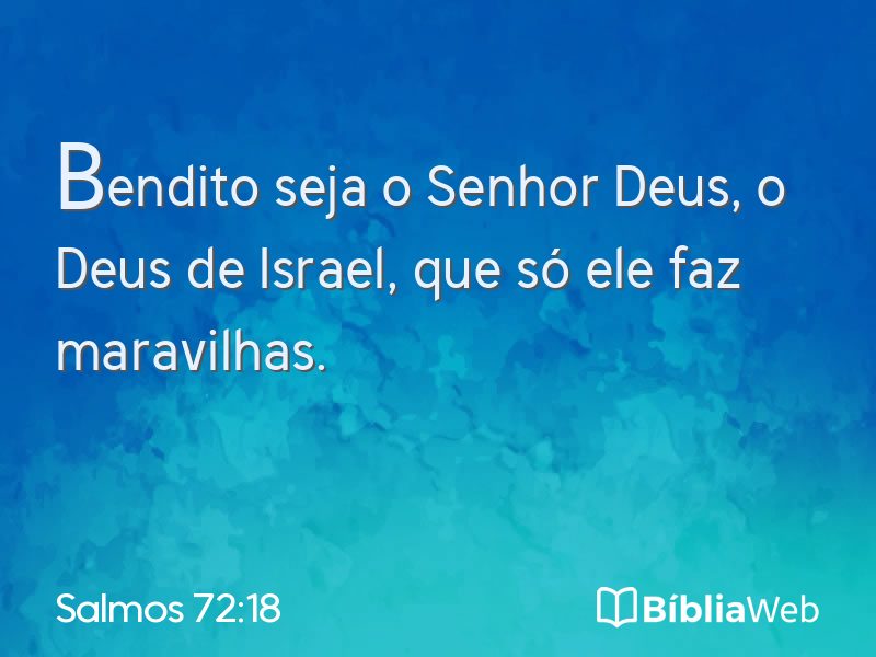 Salmos 72:18 em imagem para compartilhar