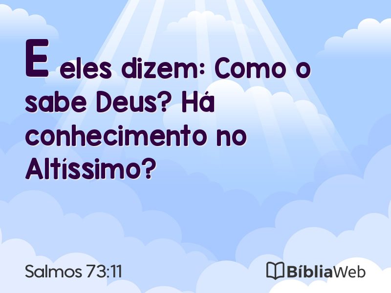 Salmos 73:11 em imagem para compartilhar
