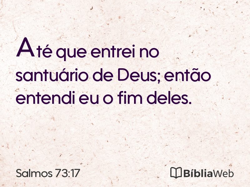 Salmos 73:17 em imagem para compartilhar