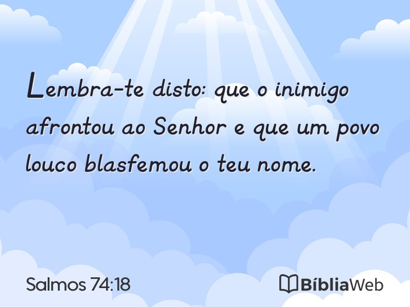Salmos 74:18 em imagem para compartilhar