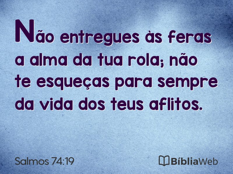 Salmos 74:19 em imagem para compartilhar