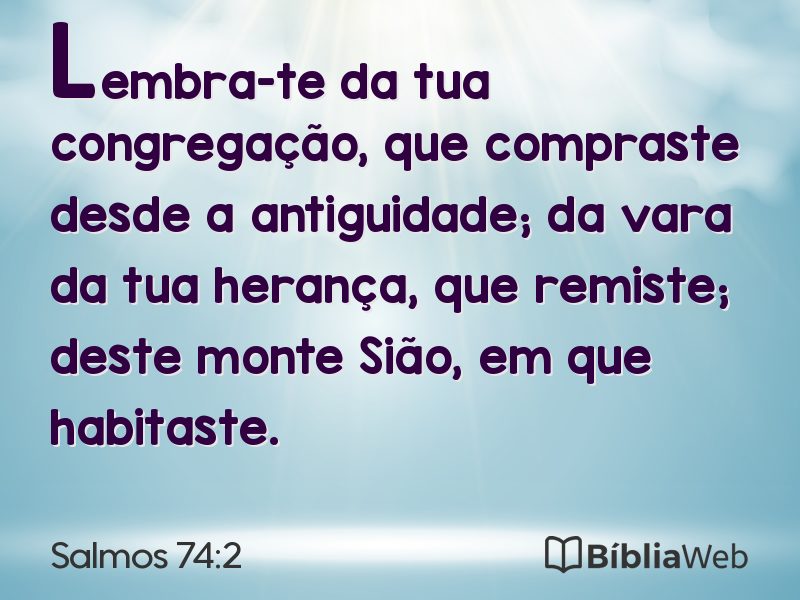 Salmos 74:2 em imagem para compartilhar