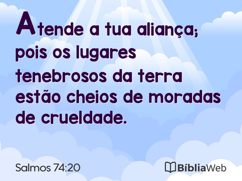 Salmos 74:20 em imagem para compartilhar