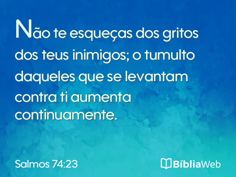 Salmos 74:23 em imagem para compartilhar