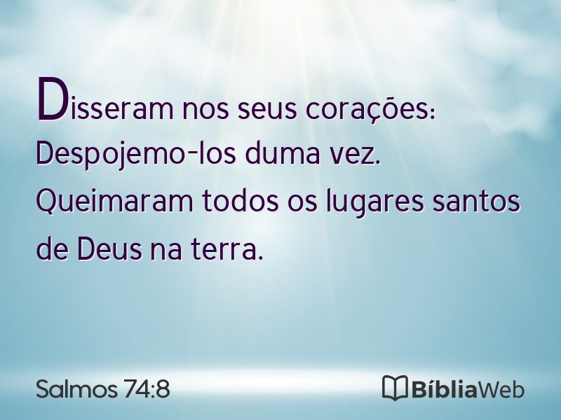 Salmos 74:8 em imagem para compartilhar