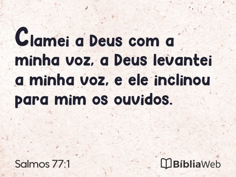 Salmos 77:1 em imagem para compartilhar
