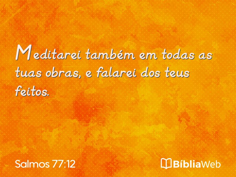 Salmos 77:12 em imagem para compartilhar