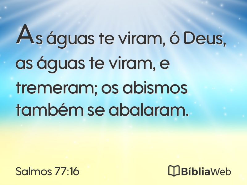 Salmos 77:16 em imagem para compartilhar