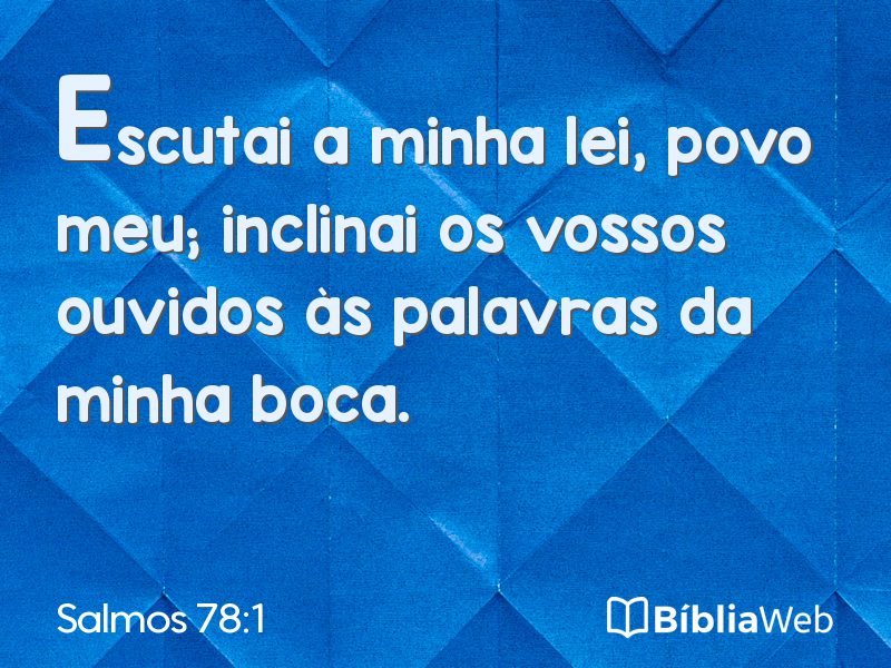 Salmos 78:1 em imagem para compartilhar