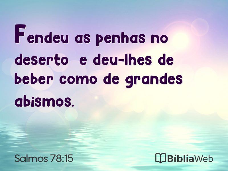 Salmos 78:15 em imagem para compartilhar