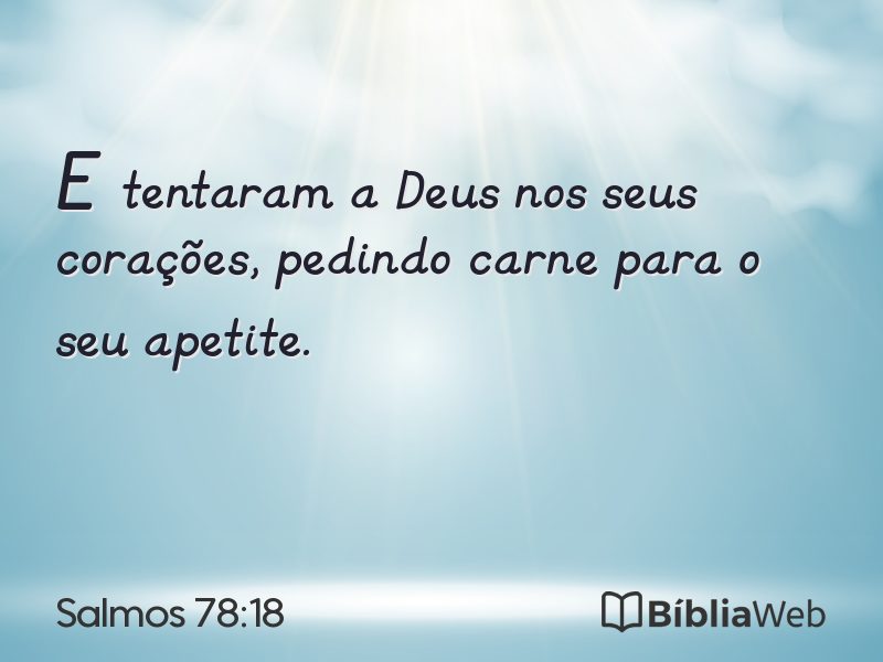 Salmos 78:18 em imagem para compartilhar