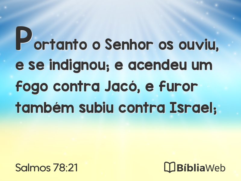 Salmos 78:21 em imagem para compartilhar