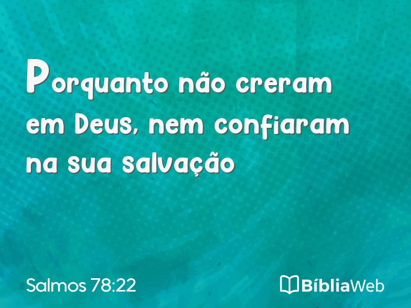 Salmos 78:22 em imagem para compartilhar