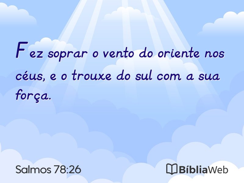 Salmos 78:26 em imagem para compartilhar