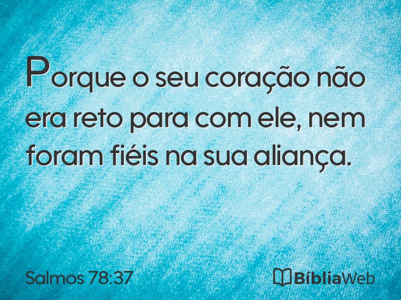Salmos 78:37 em imagem para compartilhar