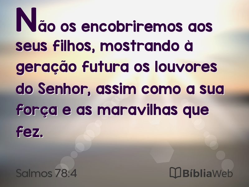 Salmos 78:4 em imagem para compartilhar