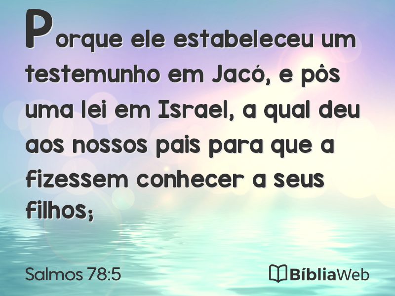 Salmos 78:5 em imagem para compartilhar