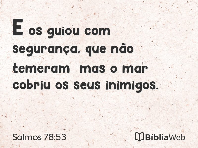 Salmos 78:53 em imagem para compartilhar