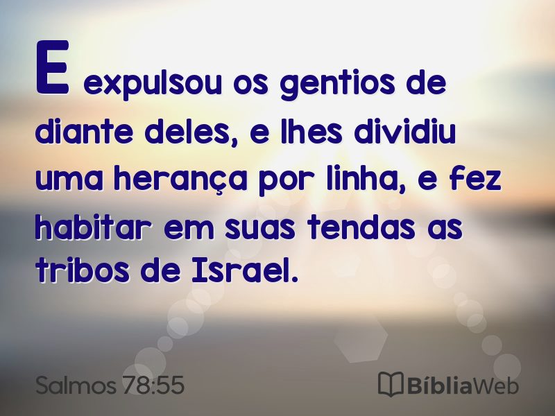 Salmos 78:55 em imagem para compartilhar