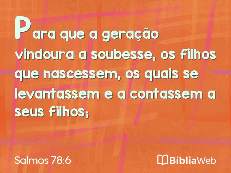 Salmos 78:6 em imagem para compartilhar