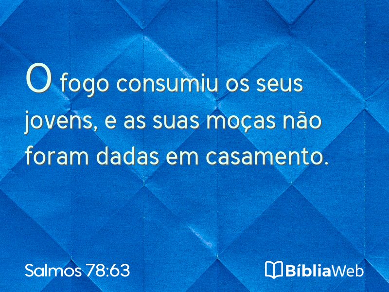 Salmos 78:63 em imagem para compartilhar