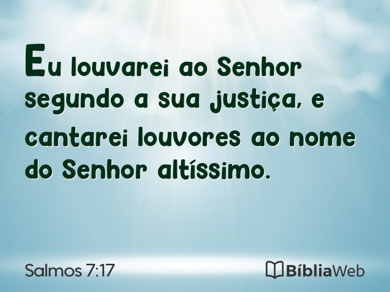 Salmos 7:17 em imagem para compartilhar
