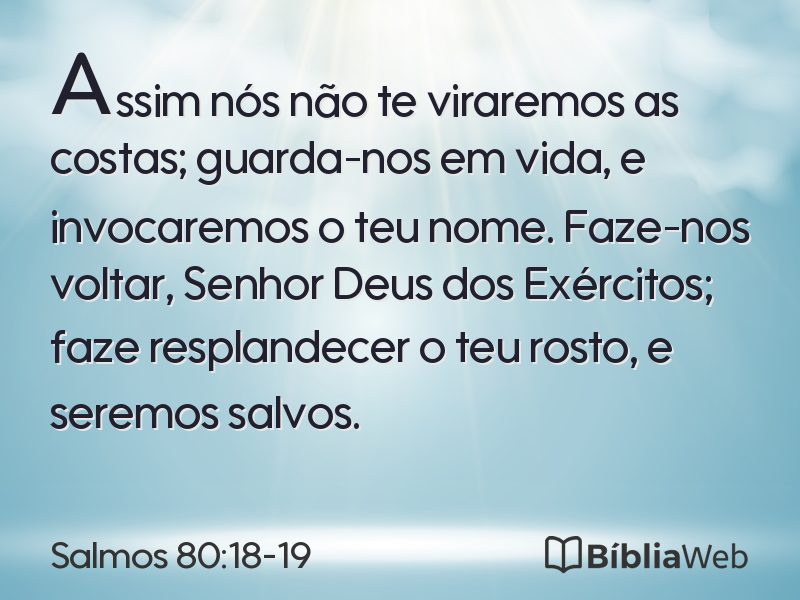 Salmos 80:18-19 em imagem para compartilhar