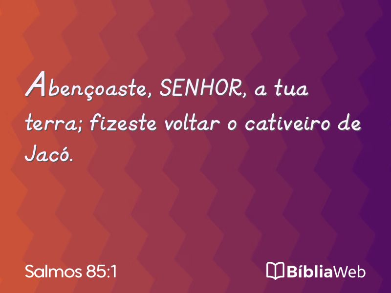 Salmos 85:1 em imagem para compartilhar