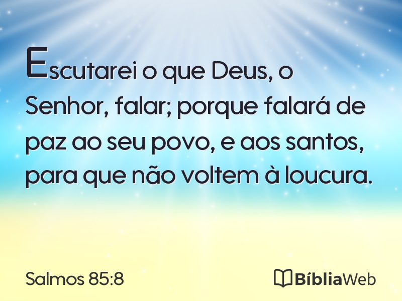 Salmos 85:8 em imagem para compartilhar