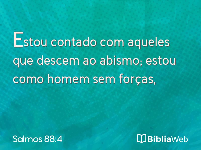 Salmos 88:4 em imagem para compartilhar