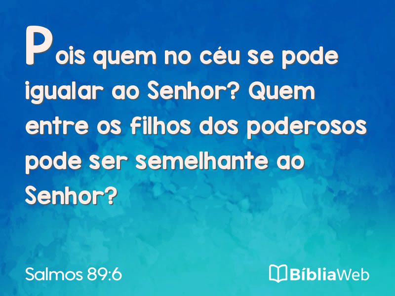 Salmos 89:6 em imagem para compartilhar