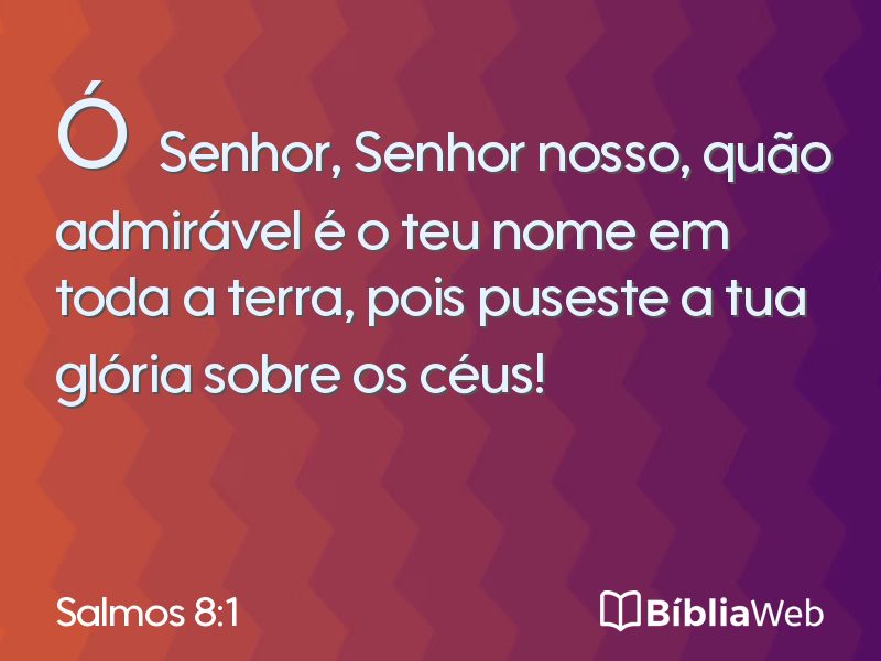 Salmos 8:1 em imagem para compartilhar