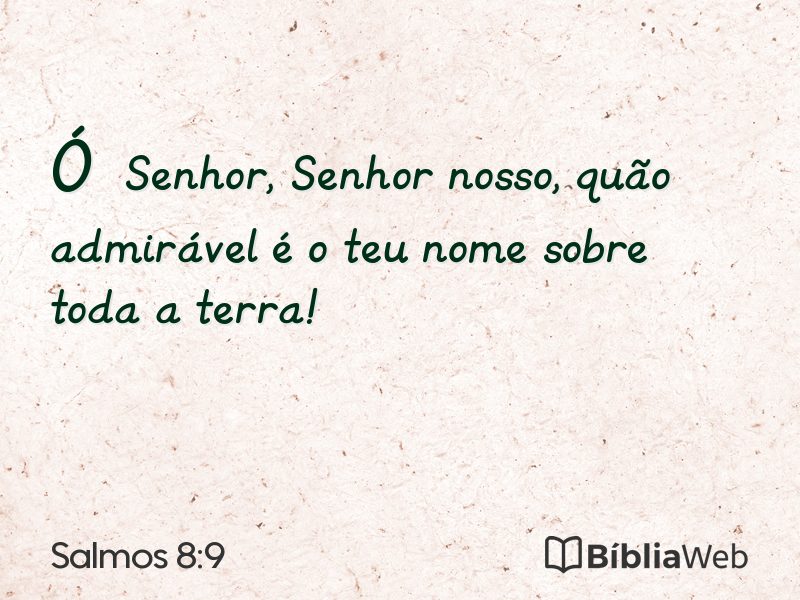 Salmos 8:9 em imagem para compartilhar